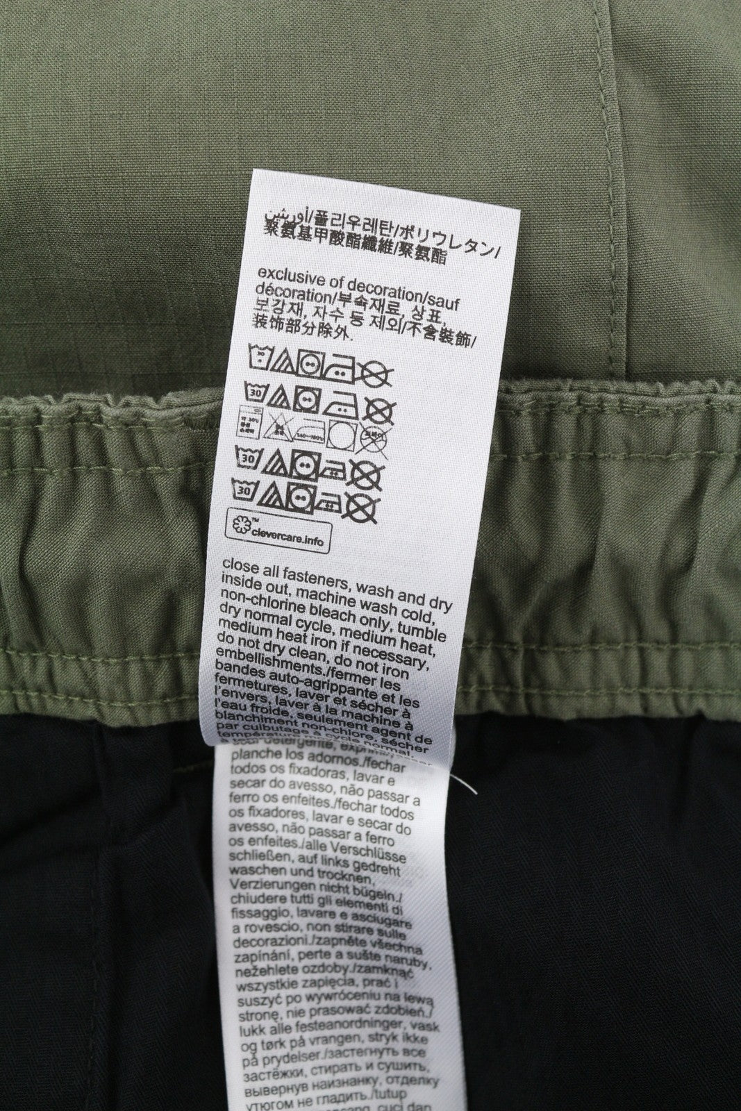 CALVIN KLEIN Essential Regular Men Trousers XL Green Cargo Elastic Waist Logo