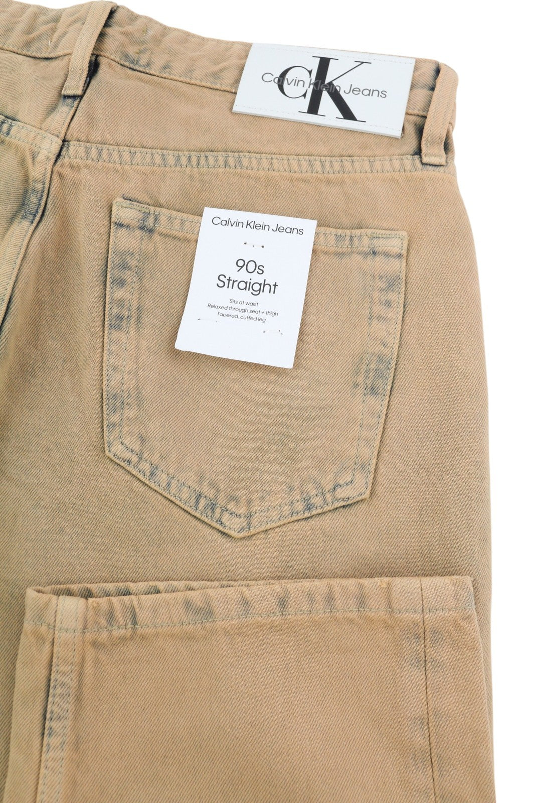 CALVIN KLEIN 90s Straight Men Jeans W30 Faded Brown Zip Fly Logo Denim RRP119