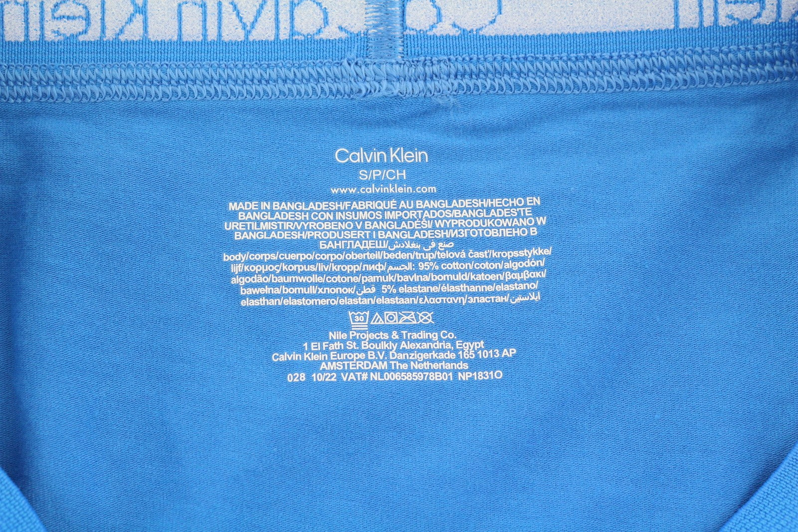 CALVIN KLEIN Men Underwear S Blue Trunk Cotton Stretch Classic Fit Logo 2 Pack