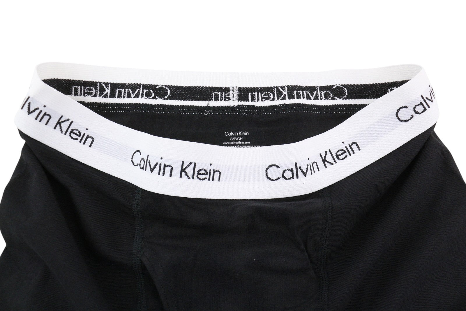 CALVIN KLEIN Men Underwear S Black Trunk Cotton Stretch Classic Fit Logo 2 Pack