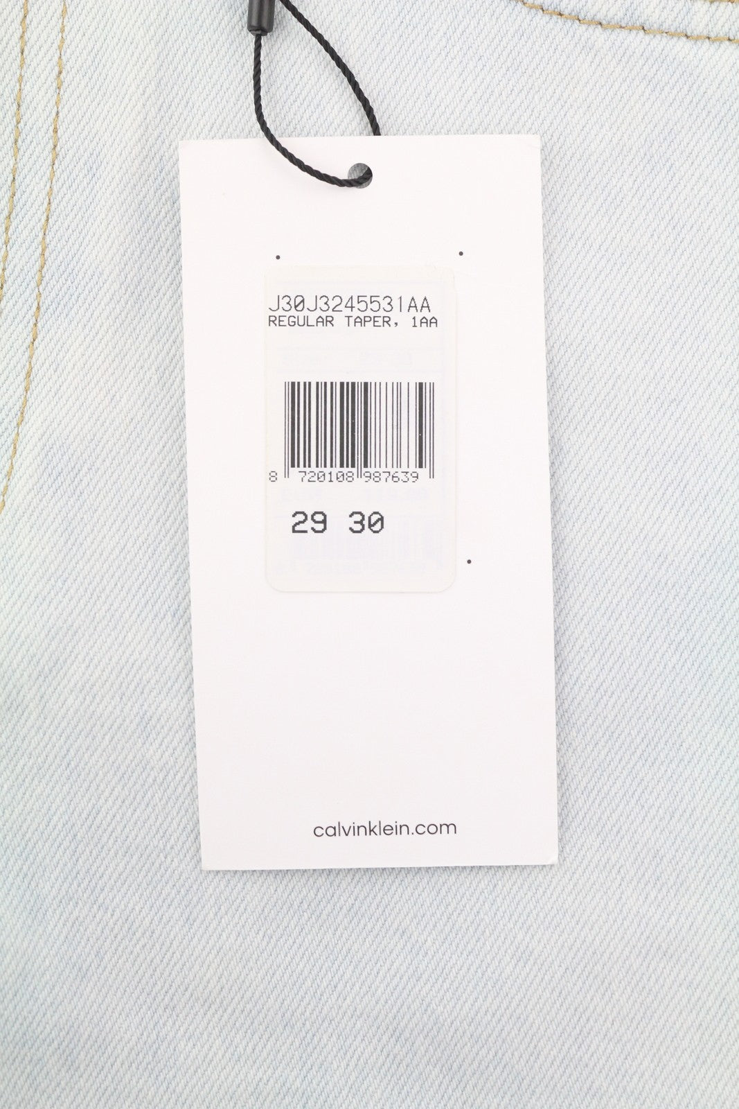 CALVIN KLEIN Regular Taper Men Jeans W29/L30 Light Blue Washed Denim Zip Fly