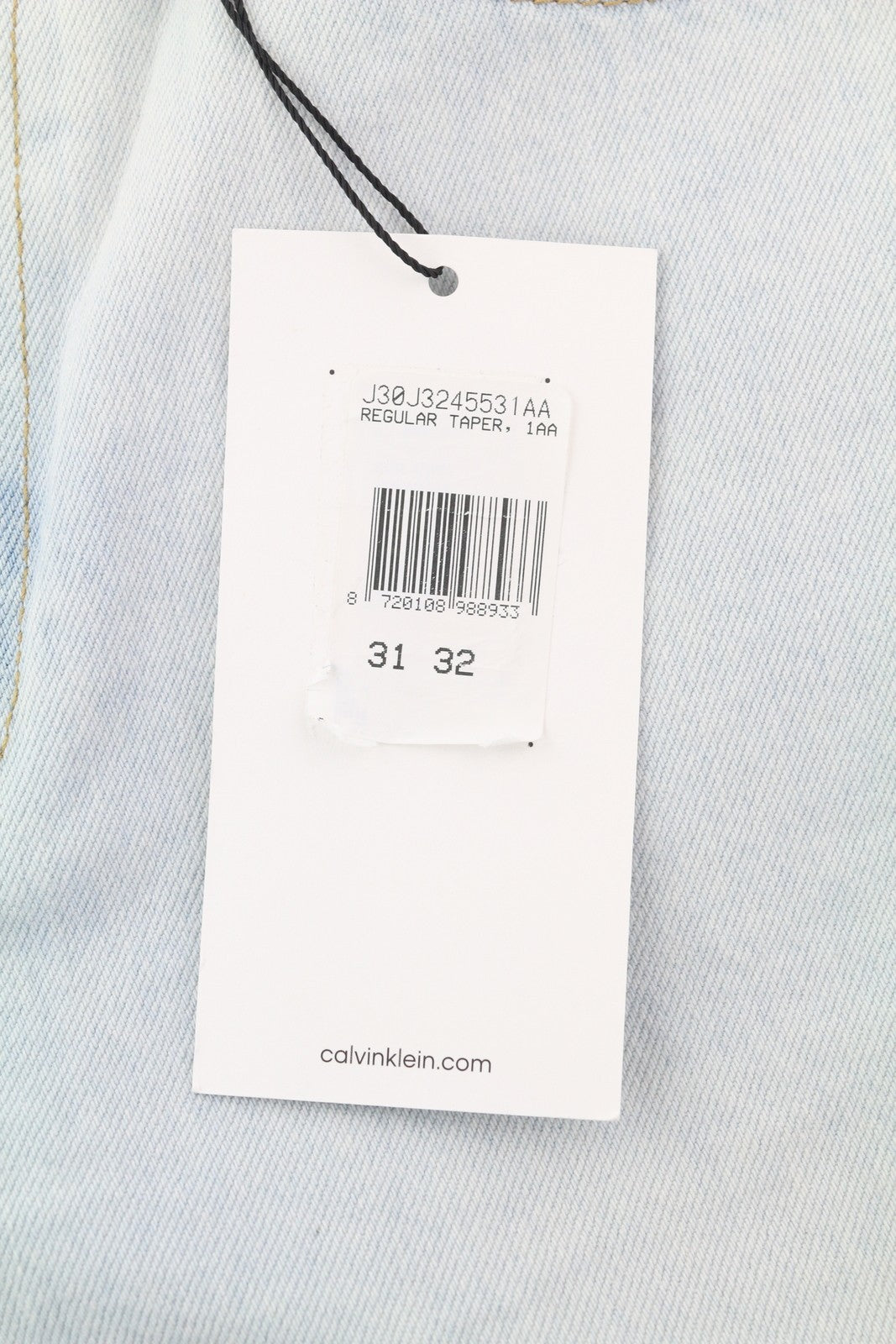 CALVIN KLEIN Regular Taper Men Jeans W31/L32 Light Blue Washed Denim Zip Fly