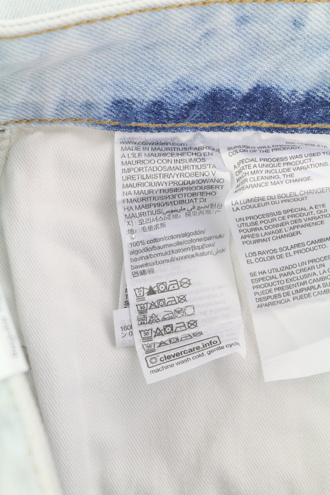 CALVIN KLEIN Regular Taper Men Jeans W31/L32 Light Blue Washed Denim Zip Fly
