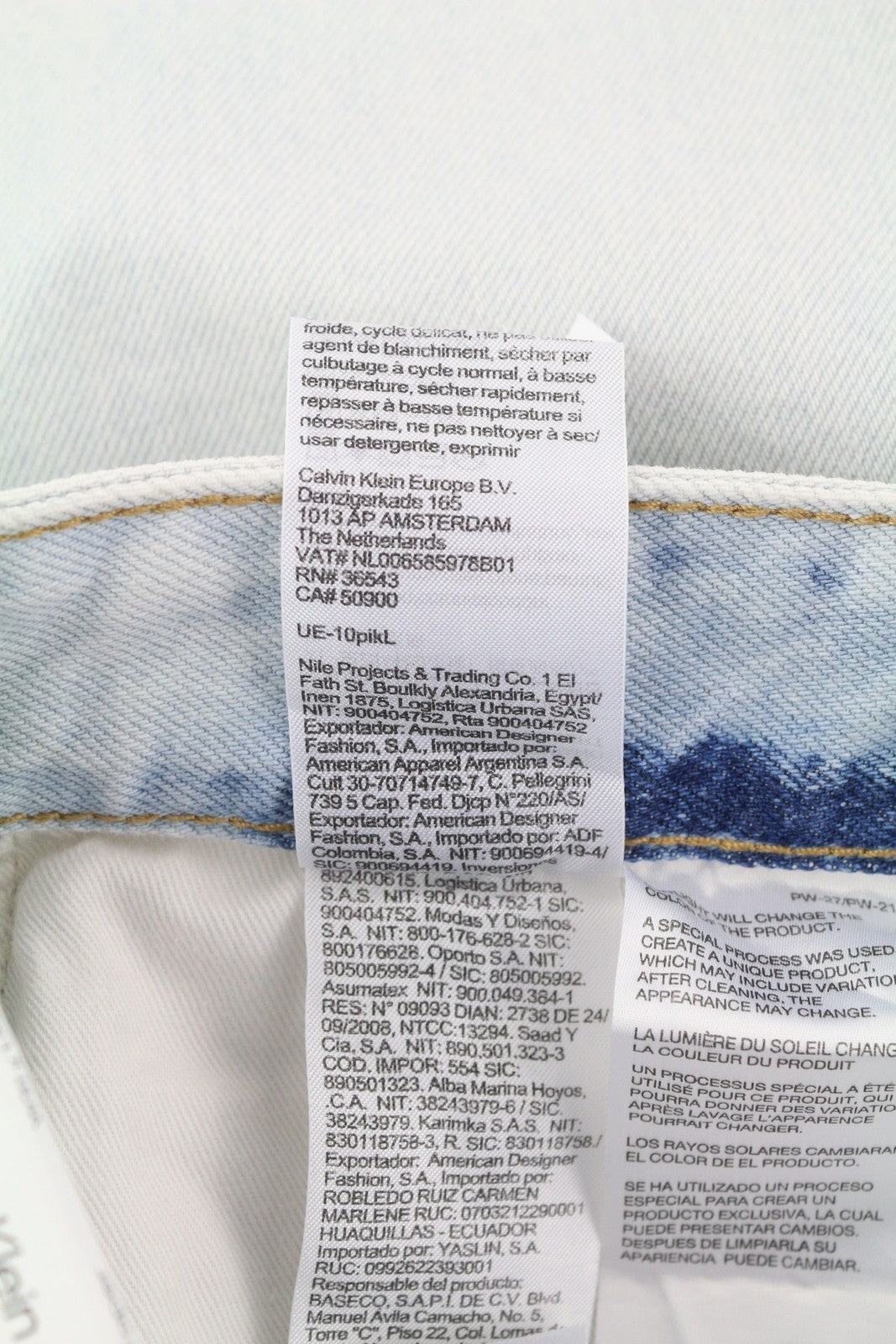 CALVIN KLEIN Regular Taper Men Jeans W31/L32 Light Blue Washed Denim Zip Fly