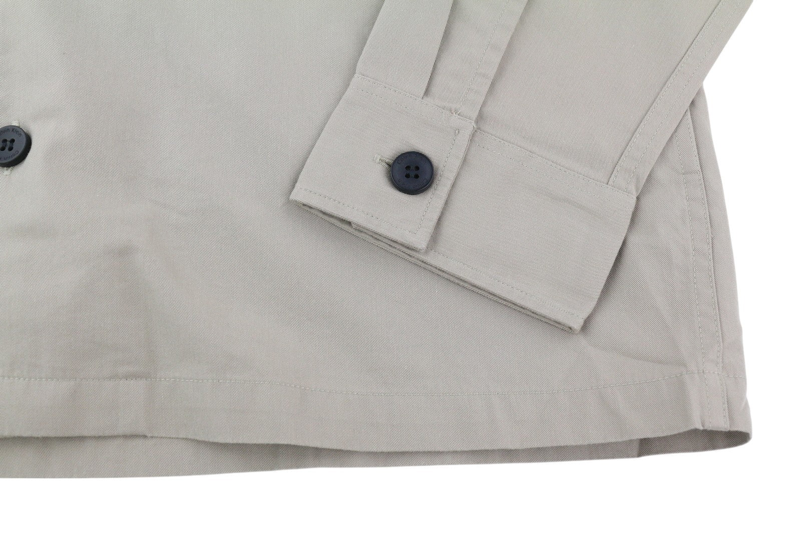 CALVIN KLEIN Men Shirt L Beige Button-Up Polo Patch Pockets Overshirt RRP119