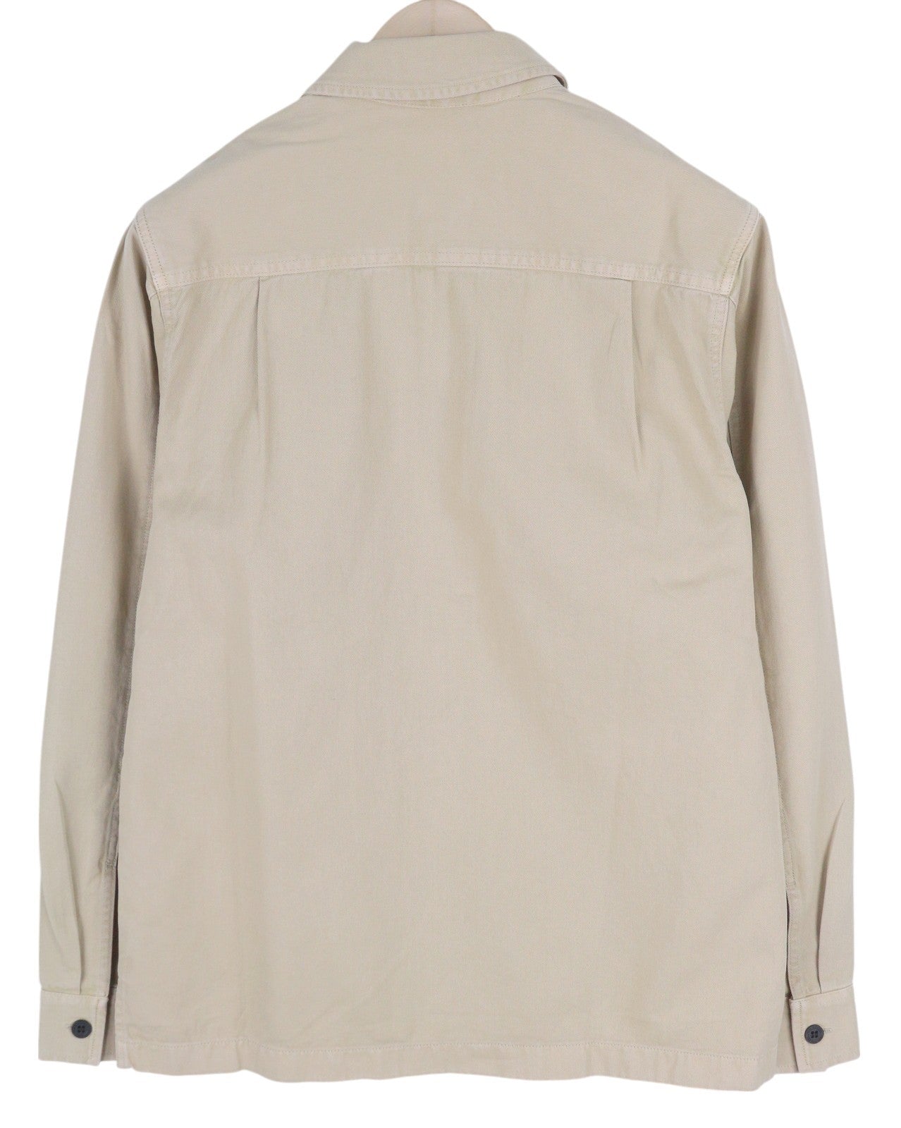 CALVIN KLEIN Men Shirt XS Beige Relaxed Fit Buttoned Patch Pocket Overshirt