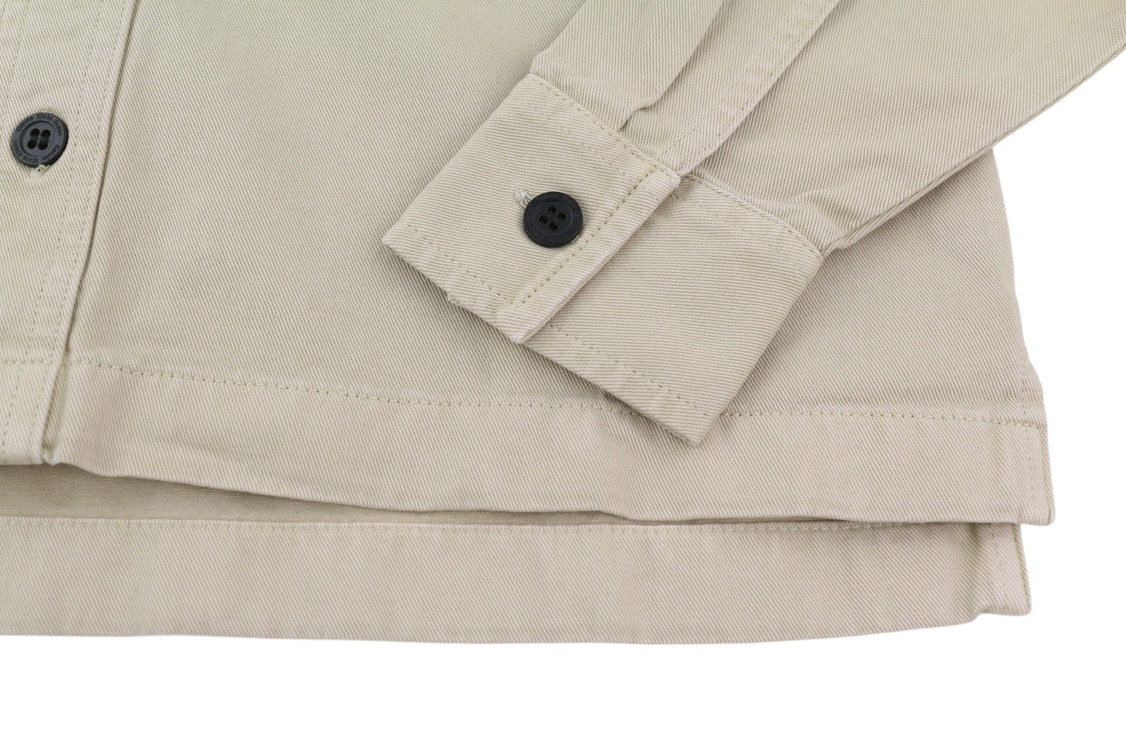 CALVIN KLEIN Men Shirt XS Beige Relaxed Fit Buttoned Patch Pocket Overshirt