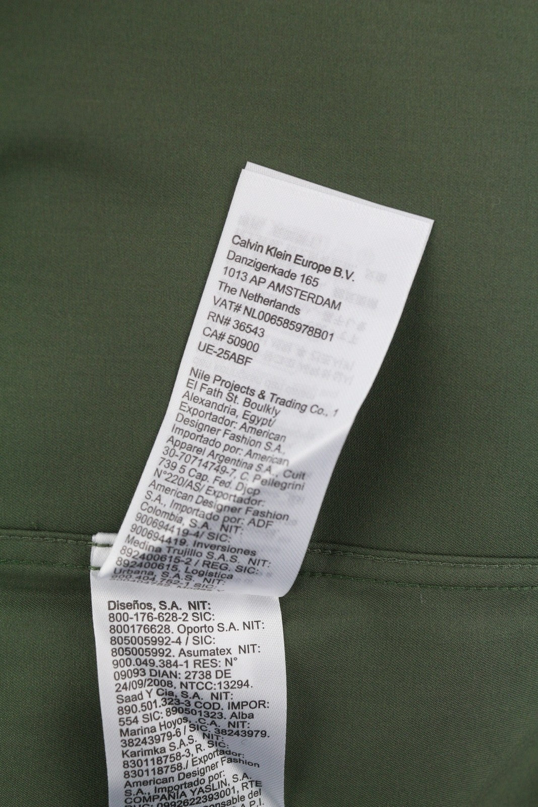 CALVIN KLEIN Minimal Twill Men Shirt M Green Spread Patch Pockets Overshirt