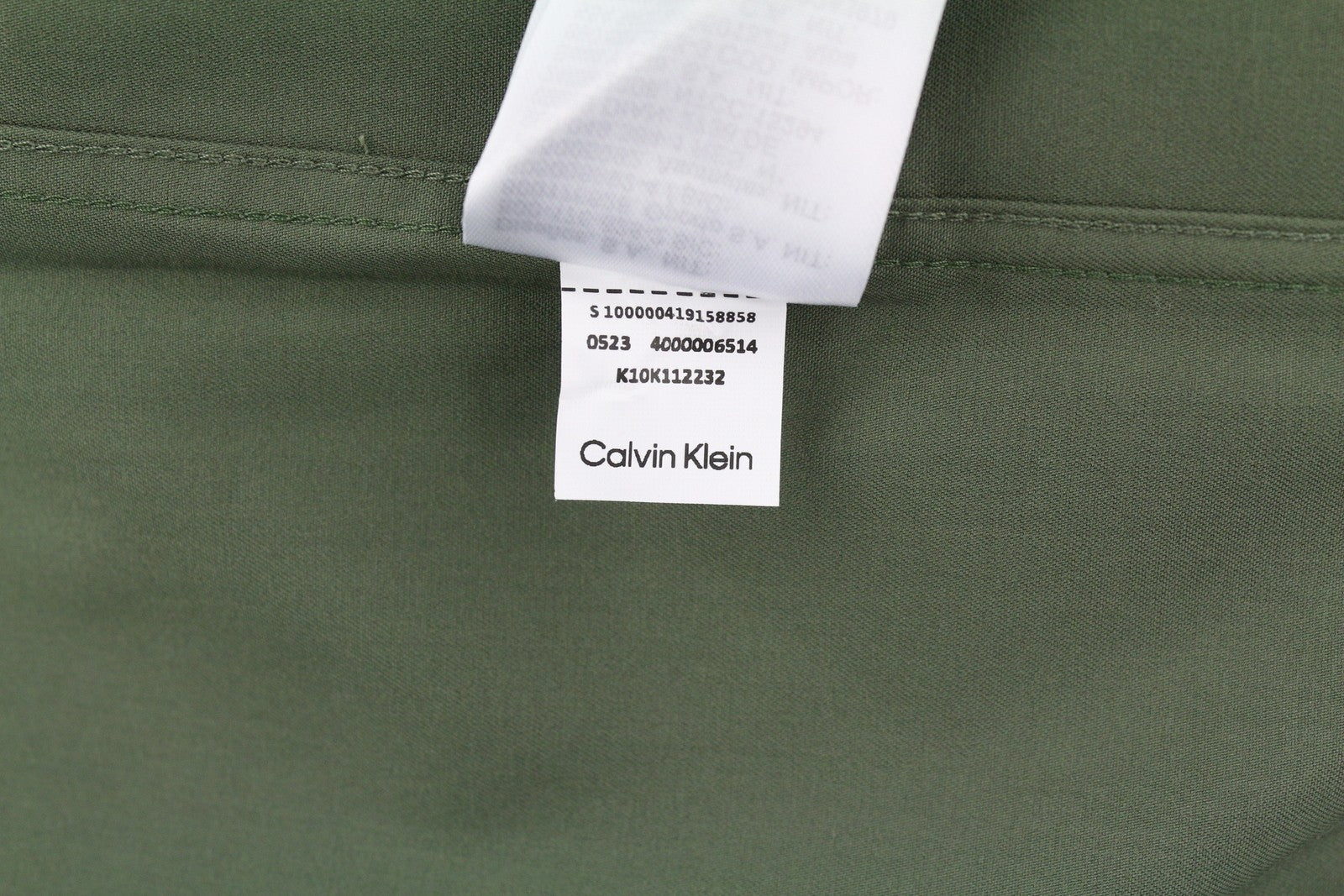 CALVIN KLEIN Minimal Twill Men Shirt XL Green Spread Patch Pockets Overshirt