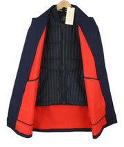 SCOTCH & SODA Men Jacket M Dark Blue Double Garment Hidden Button Waistcoat 2in1