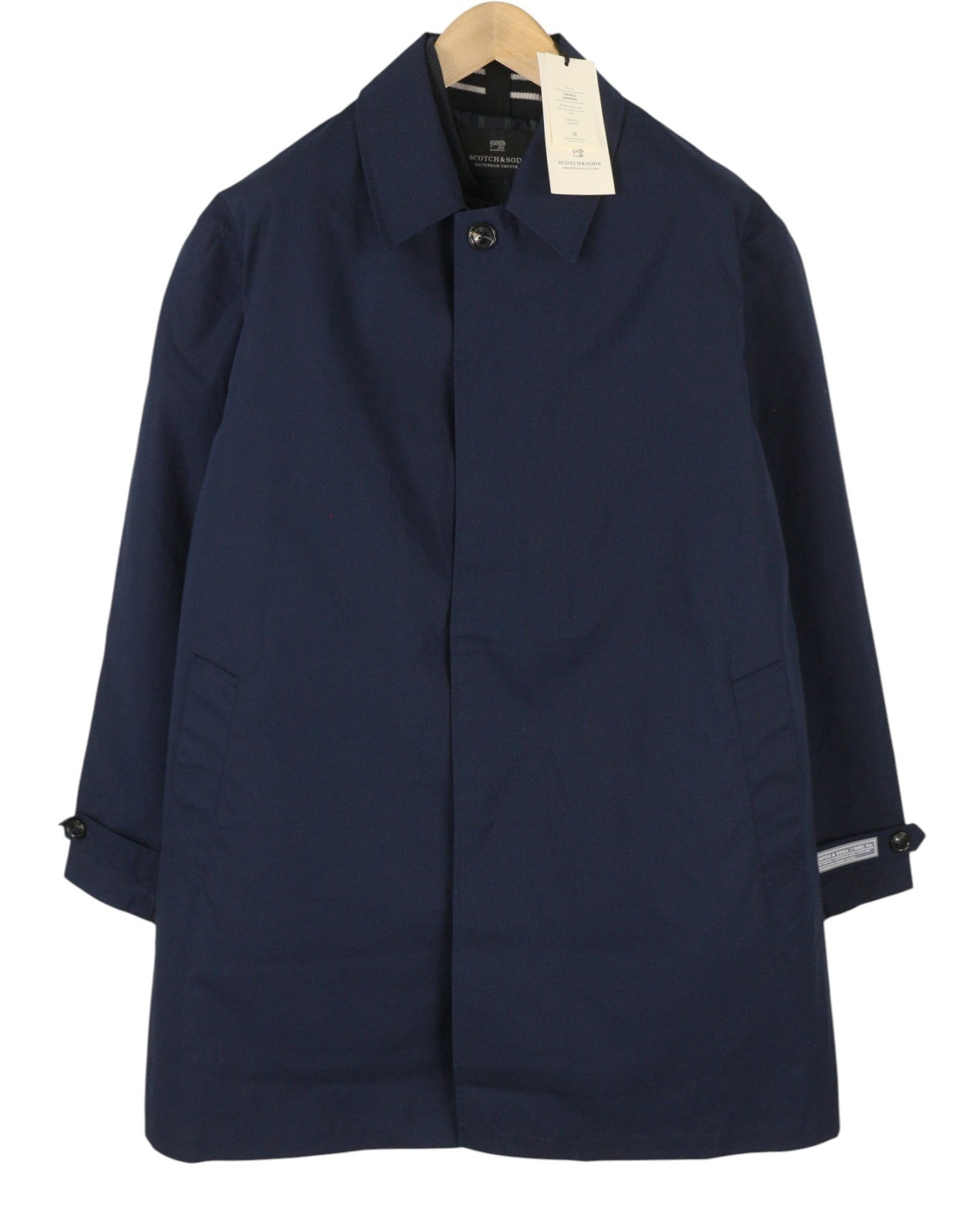 SCOTCH & SODA Men Jacket M Dark Blue Double Garment Hidden Button Waistcoat 2in1