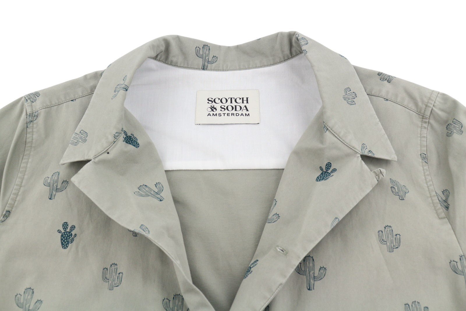 SCOTCH & SODA Men Jacket M Grey Cactus Over Print Button-Up Lightweight