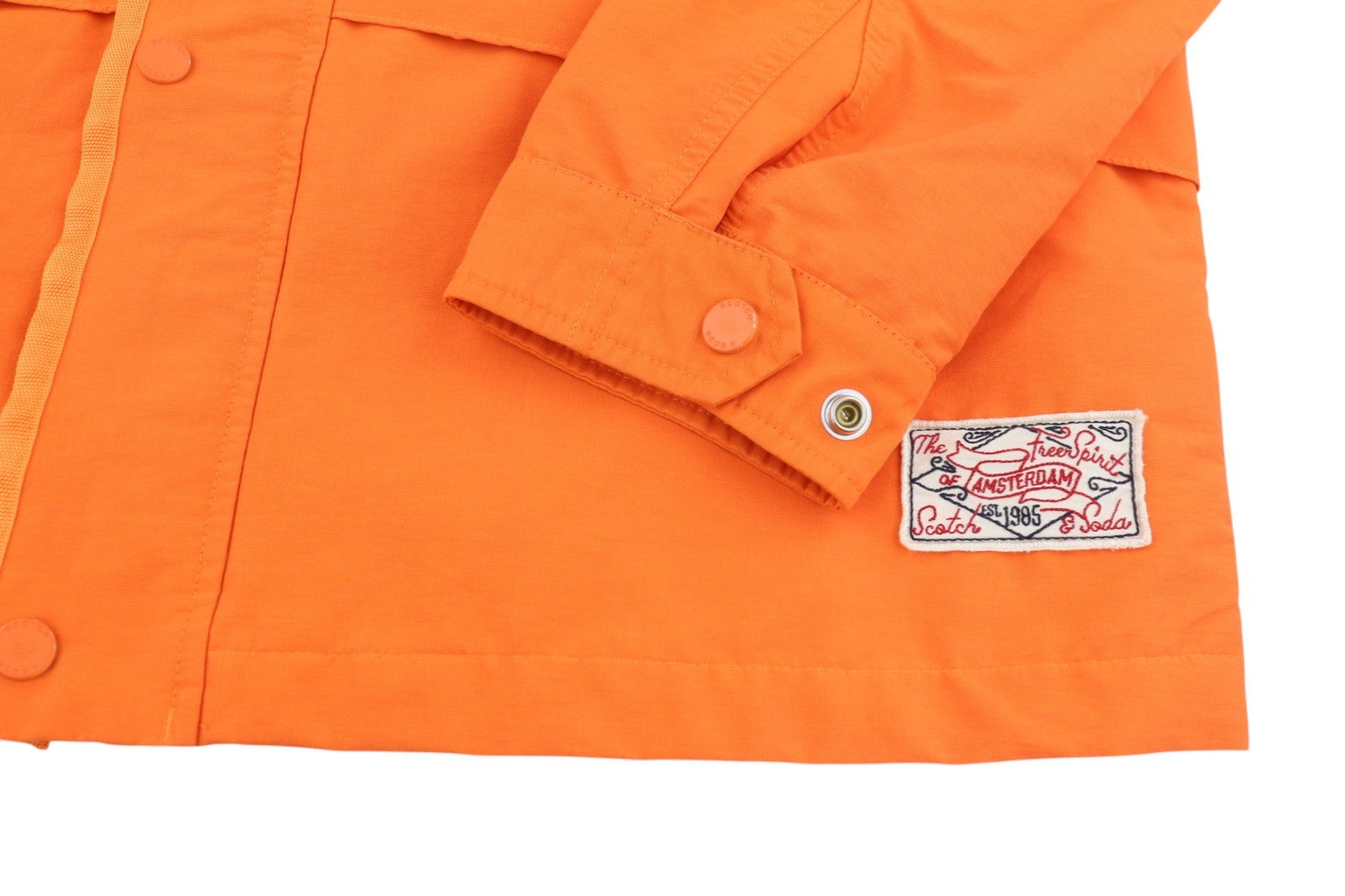 SCOTCH & SODA Men Jacket L Orange Hooded Unlined Full Zip Lightweight