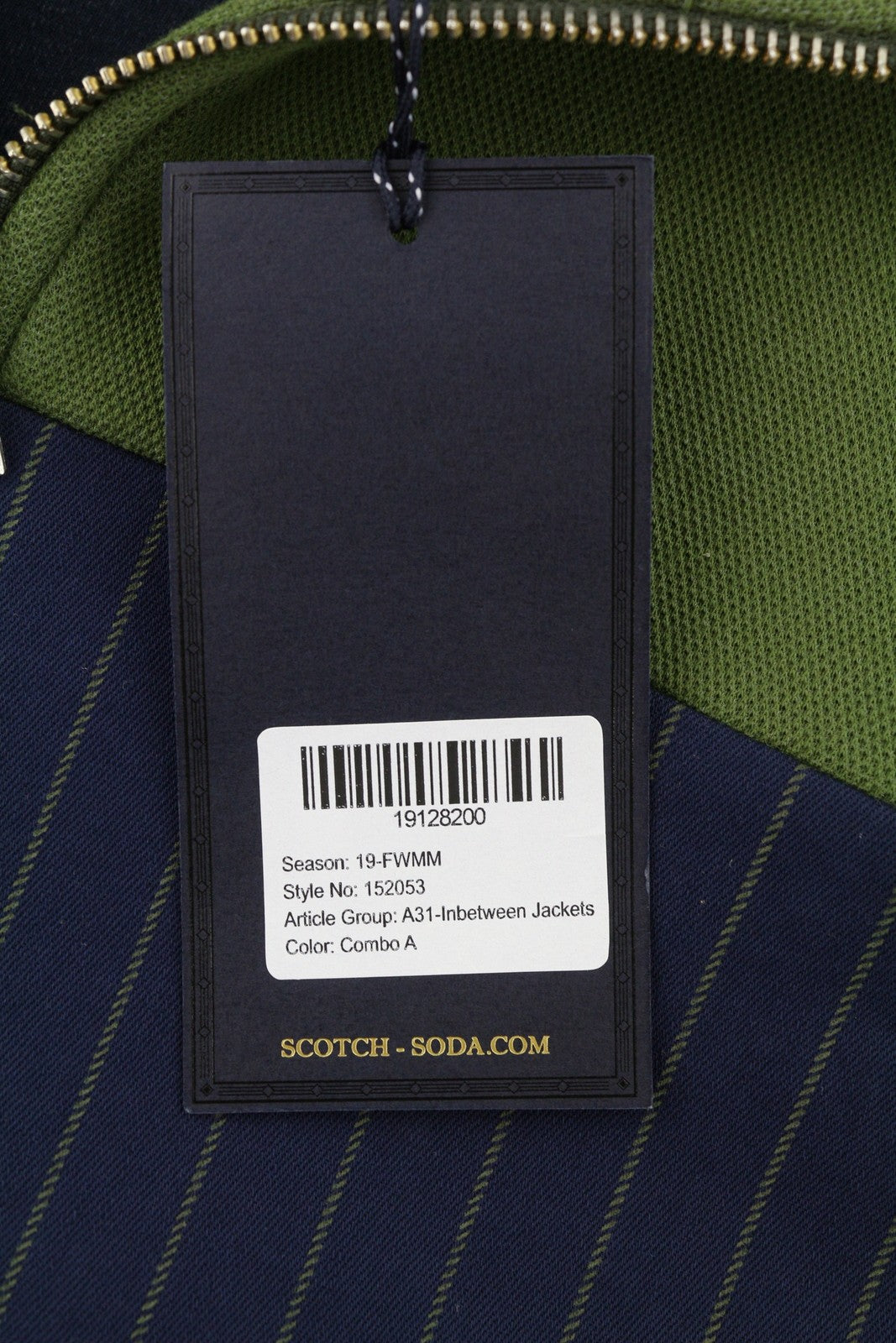 SCOTCH & SODA Men Jacket M Blue Pinstriped Half Zip Hooded Lightweight Anorak