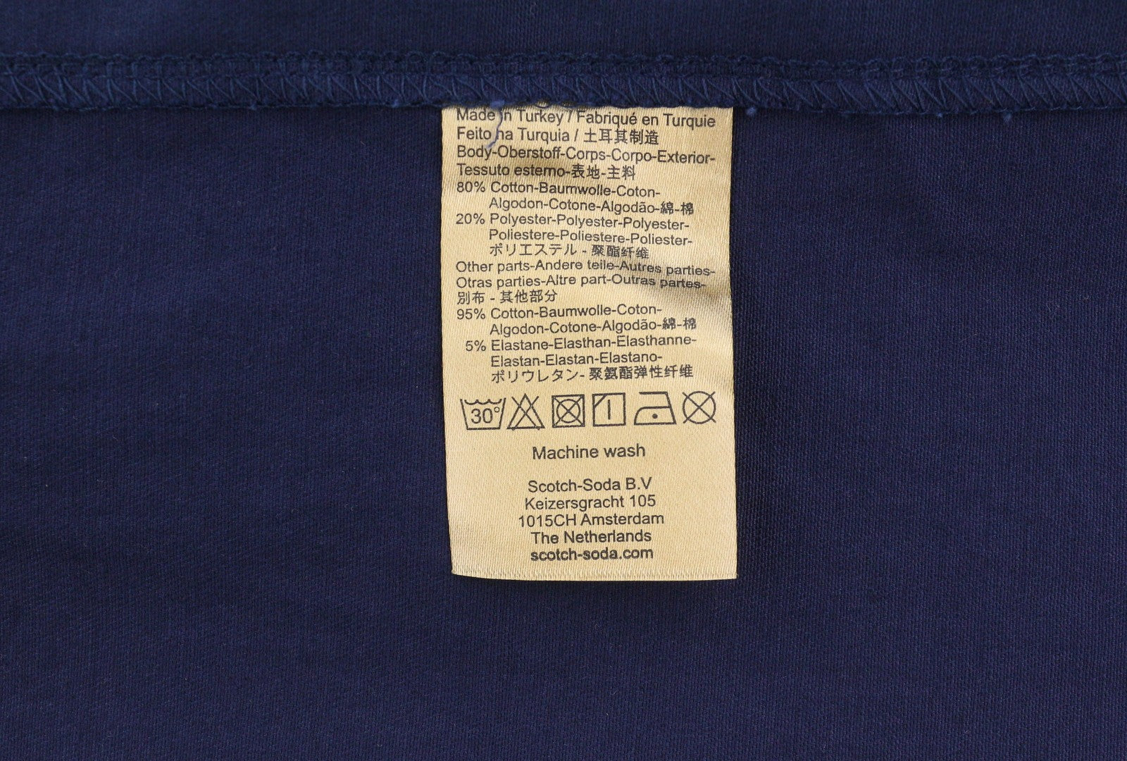 SCOTCH & SODA Men Jacket M Blue Pinstriped Half Zip Hooded Lightweight Anorak