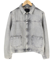 SCOTCH & SODA Men Jacket L Grey Faded Patch Pockets Button-Up Spread Denim