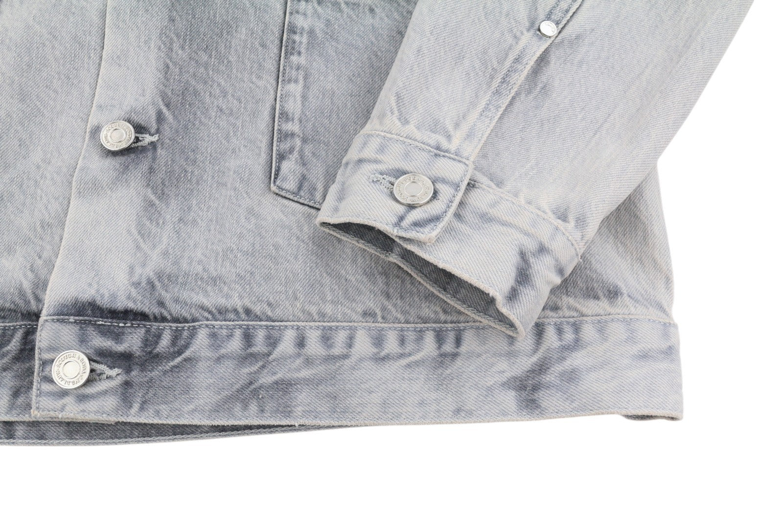 SCOTCH & SODA Men Jacket L Grey Faded Patch Pockets Button-Up Spread Denim