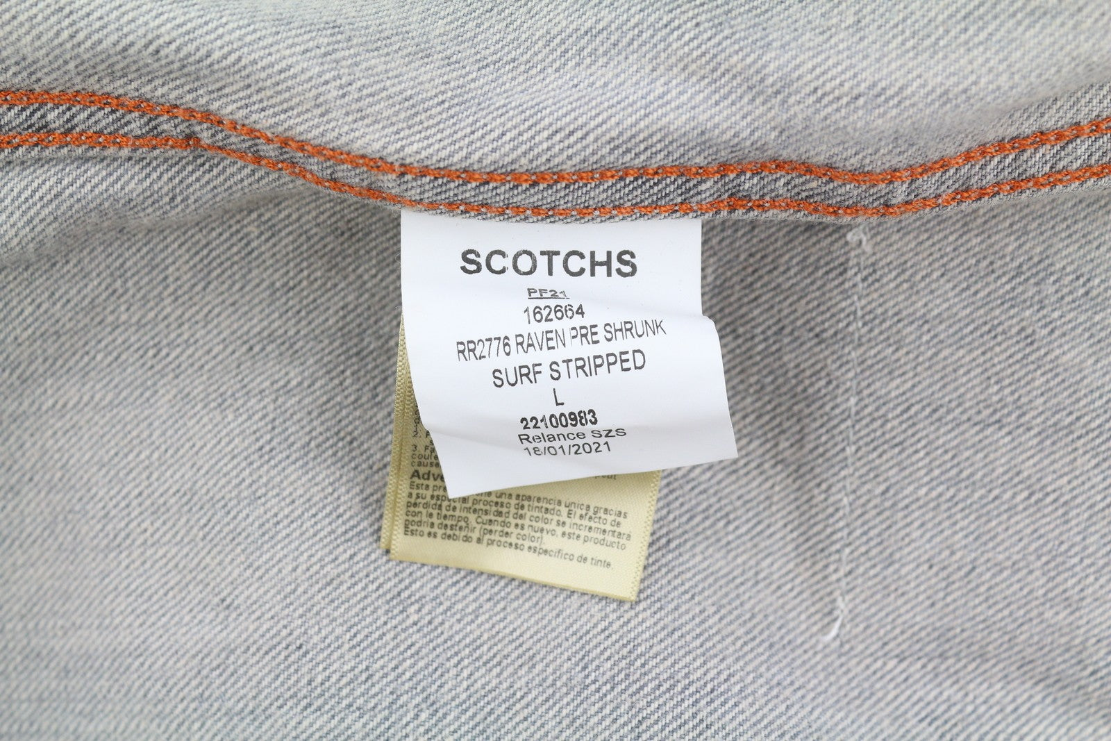 SCOTCH & SODA Men Jacket L Grey Faded Patch Pockets Button-Up Spread Denim