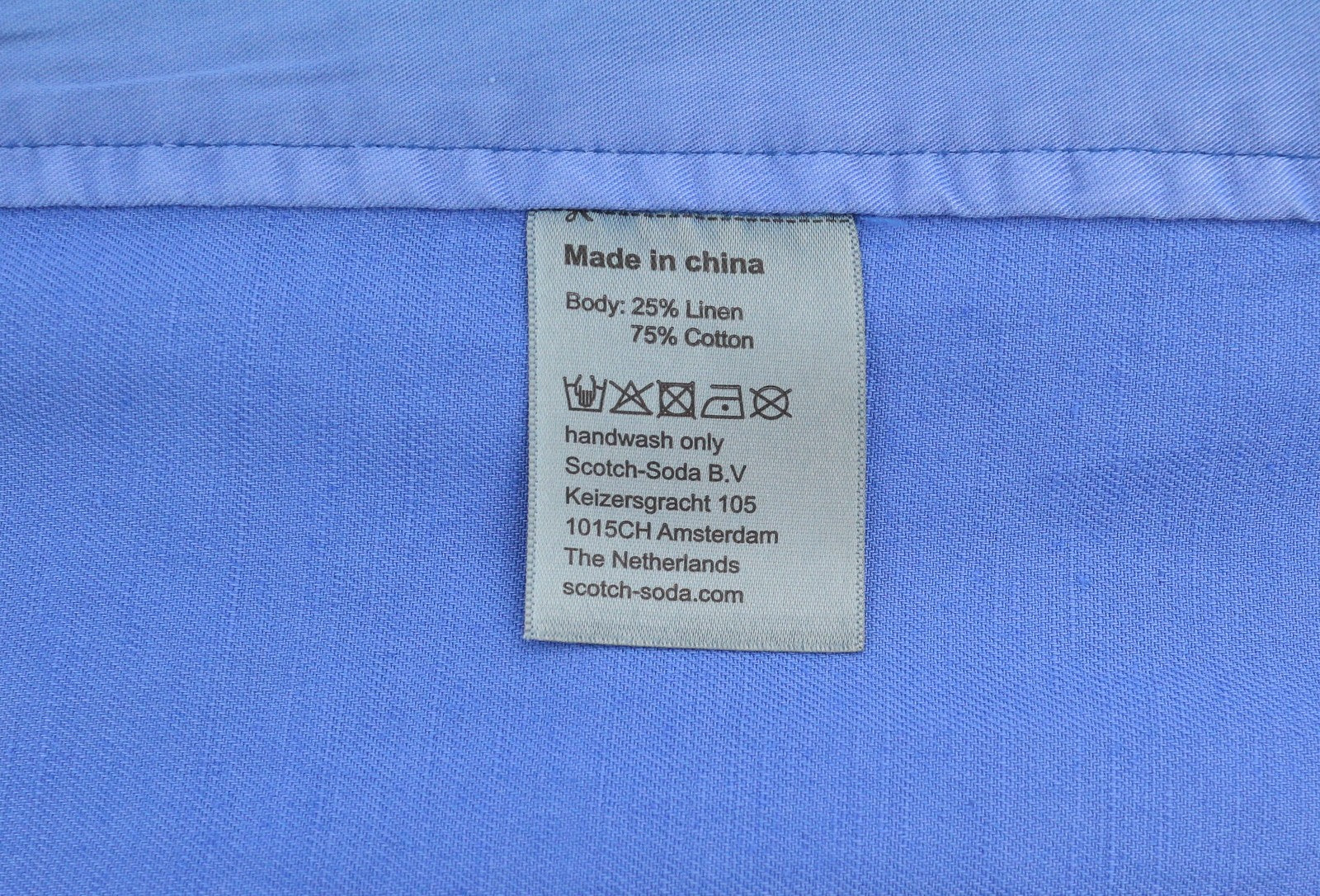 SCOTCH & SODA Men Blazer M Blue Linen Blend Single-Breasted PPR249