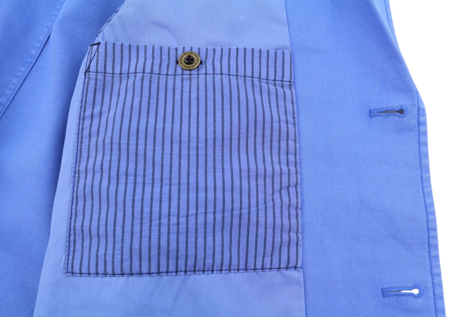 SCOTCH & SODA Men Blazer M Blue Linen Blend Single-Breasted PPR249