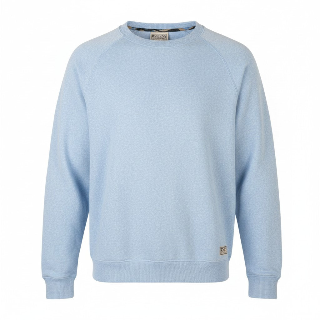 SCOTCH & SODA Men Sweatshirt L Light Blue Melange Crew Neck Pull On