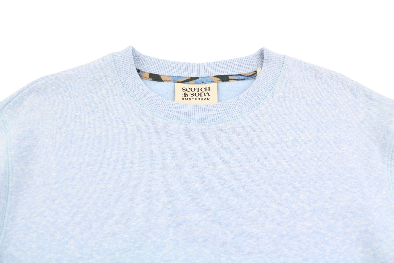 SCOTCH & SODA Men Sweatshirt L Light Blue Melange Crew Neck Pull On
