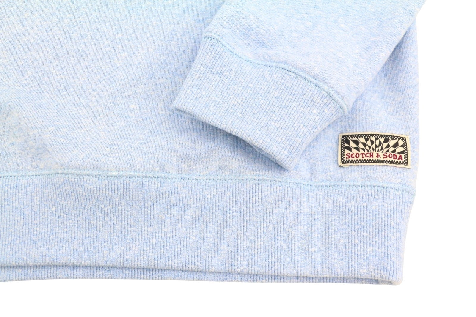 SCOTCH & SODA Men Sweatshirt L Light Blue Melange Crew Neck Pull On