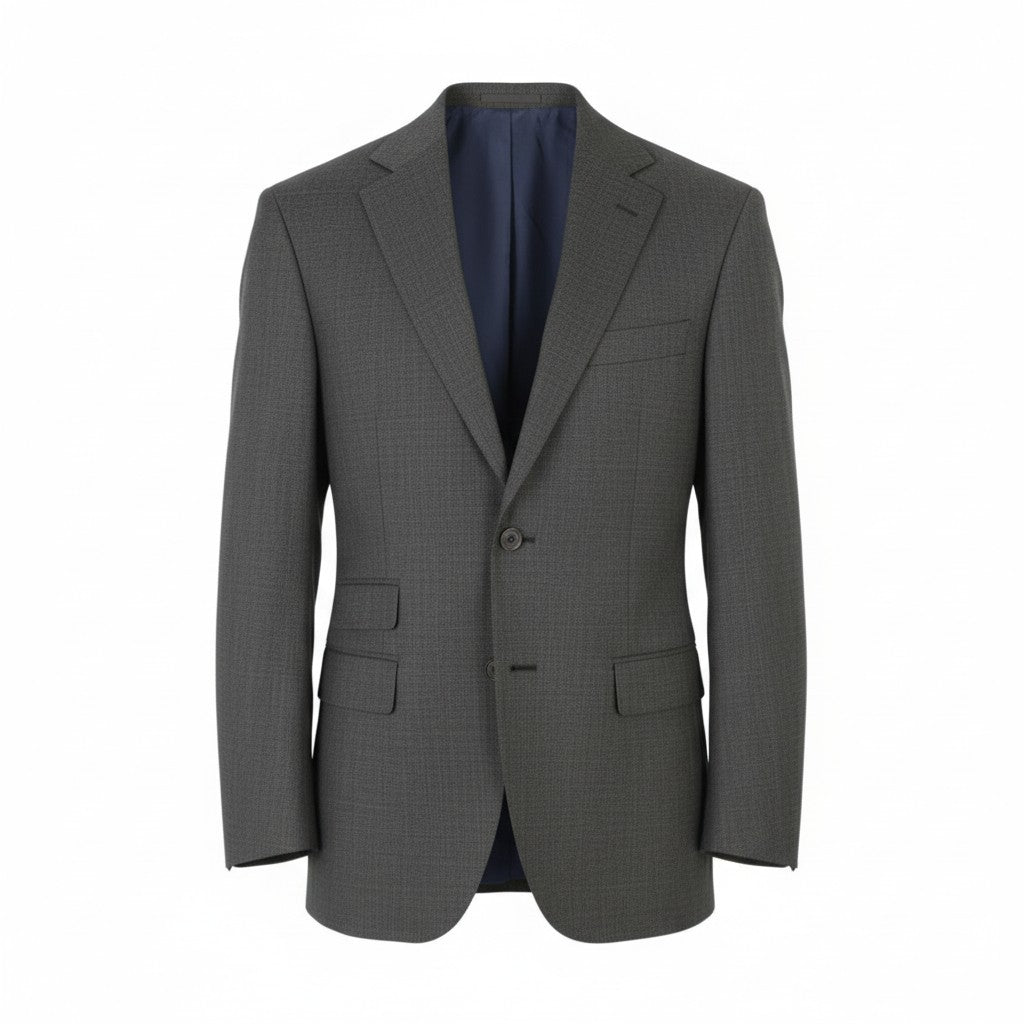 SUITSUPPLY Napoli Single Breasted Men Blazer UK38L Grey Melange Wool Notch Lapel