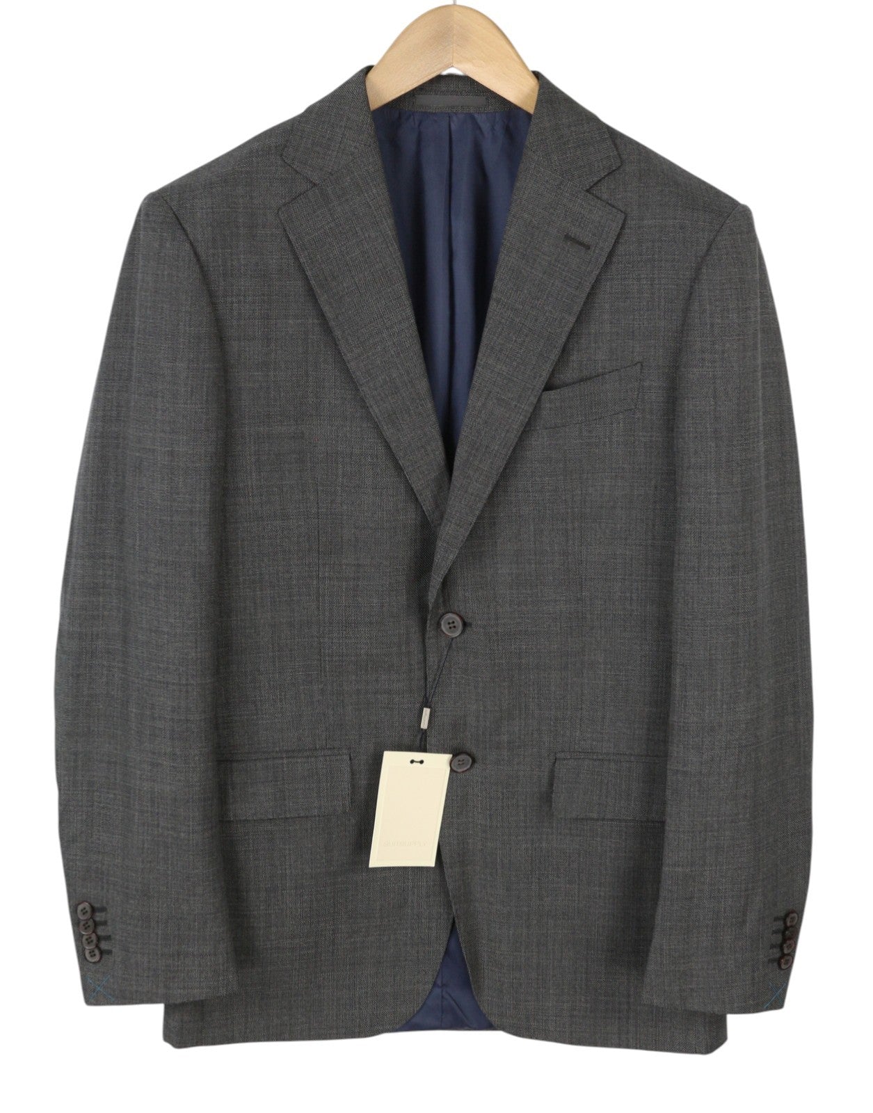 SUITSUPPLY Napoli Single Breasted Men Blazer UK38L Grey Melange Wool Notch Lapel