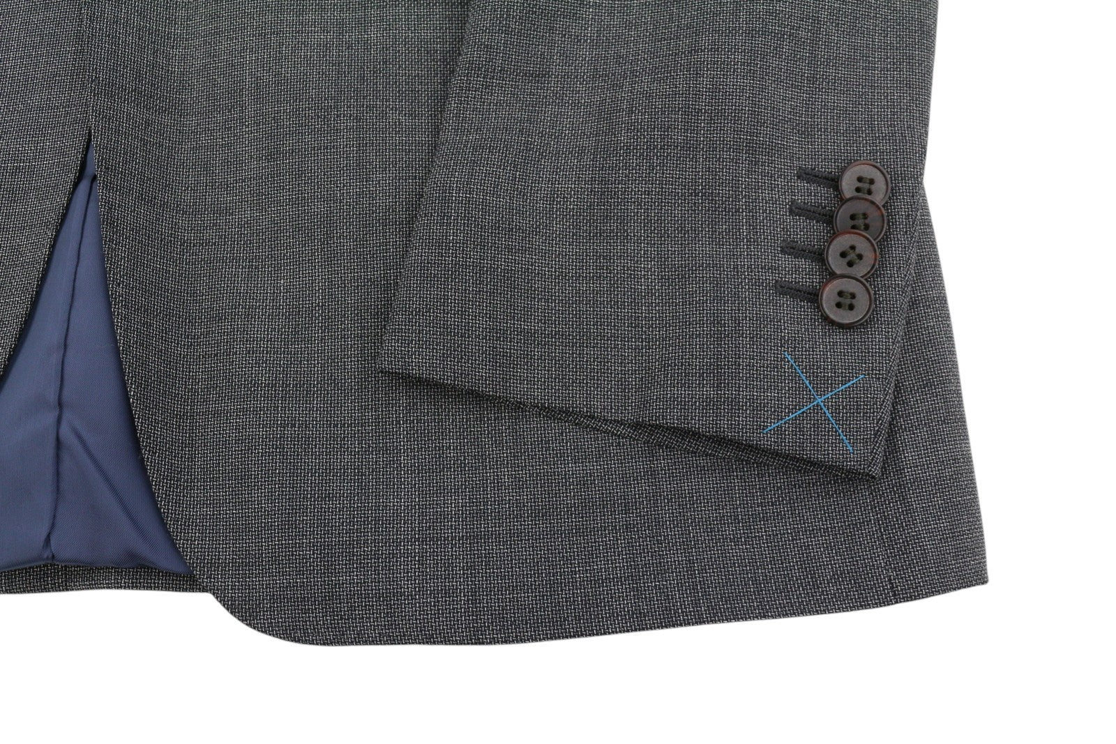 SUITSUPPLY Napoli Single Breasted Men Blazer UK38L Grey Melange Wool Notch Lapel