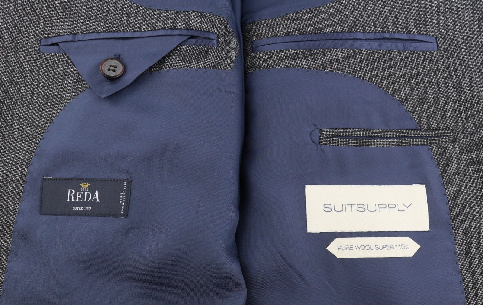 SUITSUPPLY Napoli Single Breasted Men Blazer UK38L Grey Melange Wool Notch Lapel