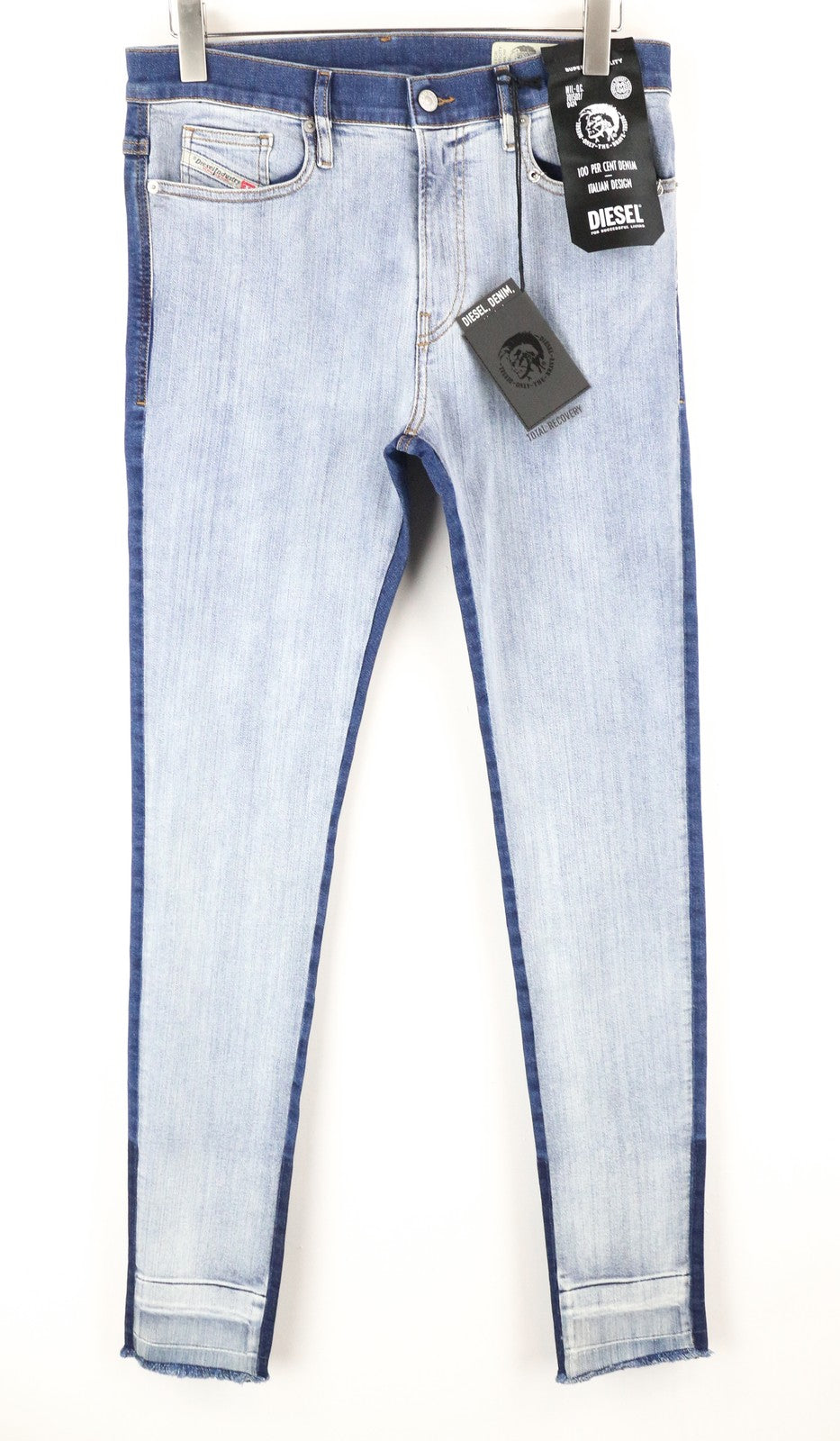 DIESEL D-Istort-SP 085AU Men Jeans W31/L32 Super Skinny Blue Washed Stretch