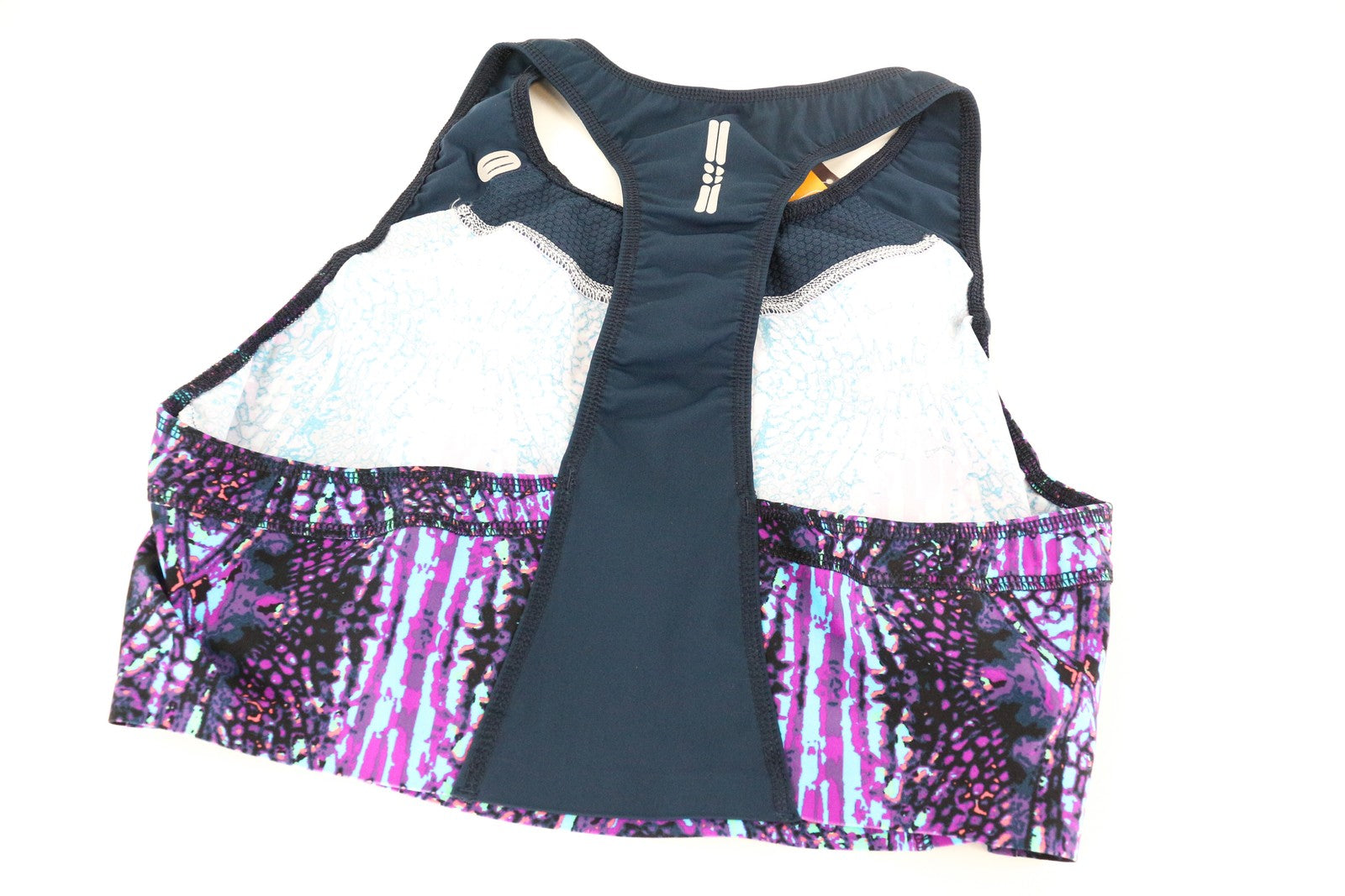 SWEATY BETTY Run Tank Women Top L Purple Stretch Printed Supportive Sleeveless