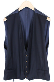SUITSUPPLY Lazio Men Waistcoat UK58S Navy Wool Lined Single-Breasted Formal