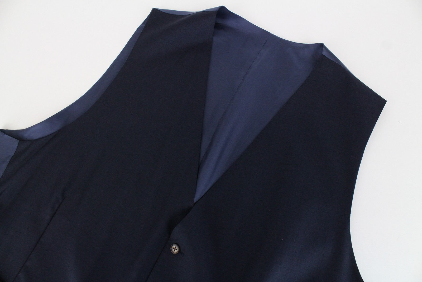 SUITSUPPLY Lazio Men Waistcoat UK58S Navy Wool Lined Single-Breasted Formal