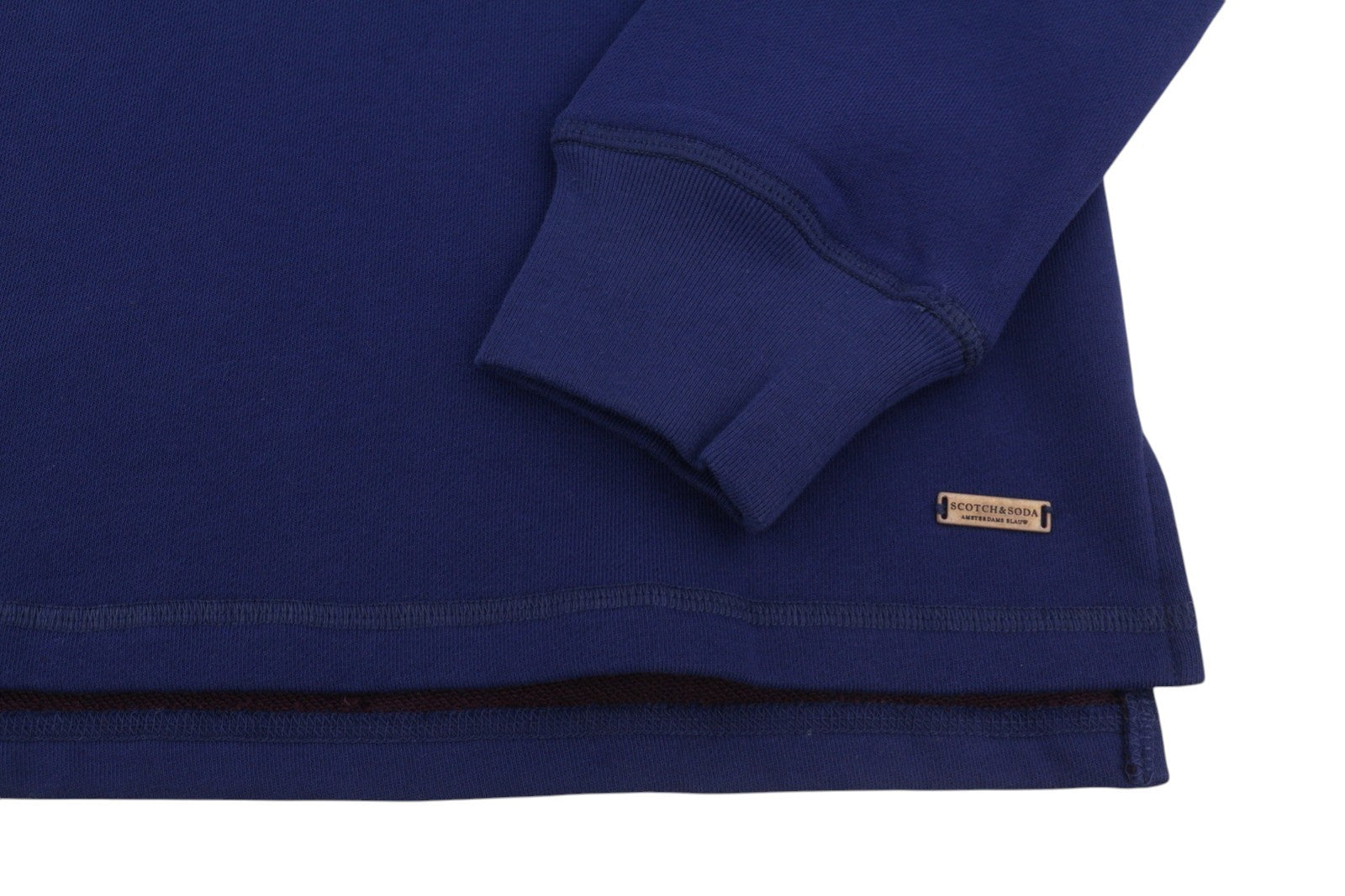 SCOTCH & SODA Men Sweatshirt L Dark Blue Crew Neck Patch Pocket Pull On