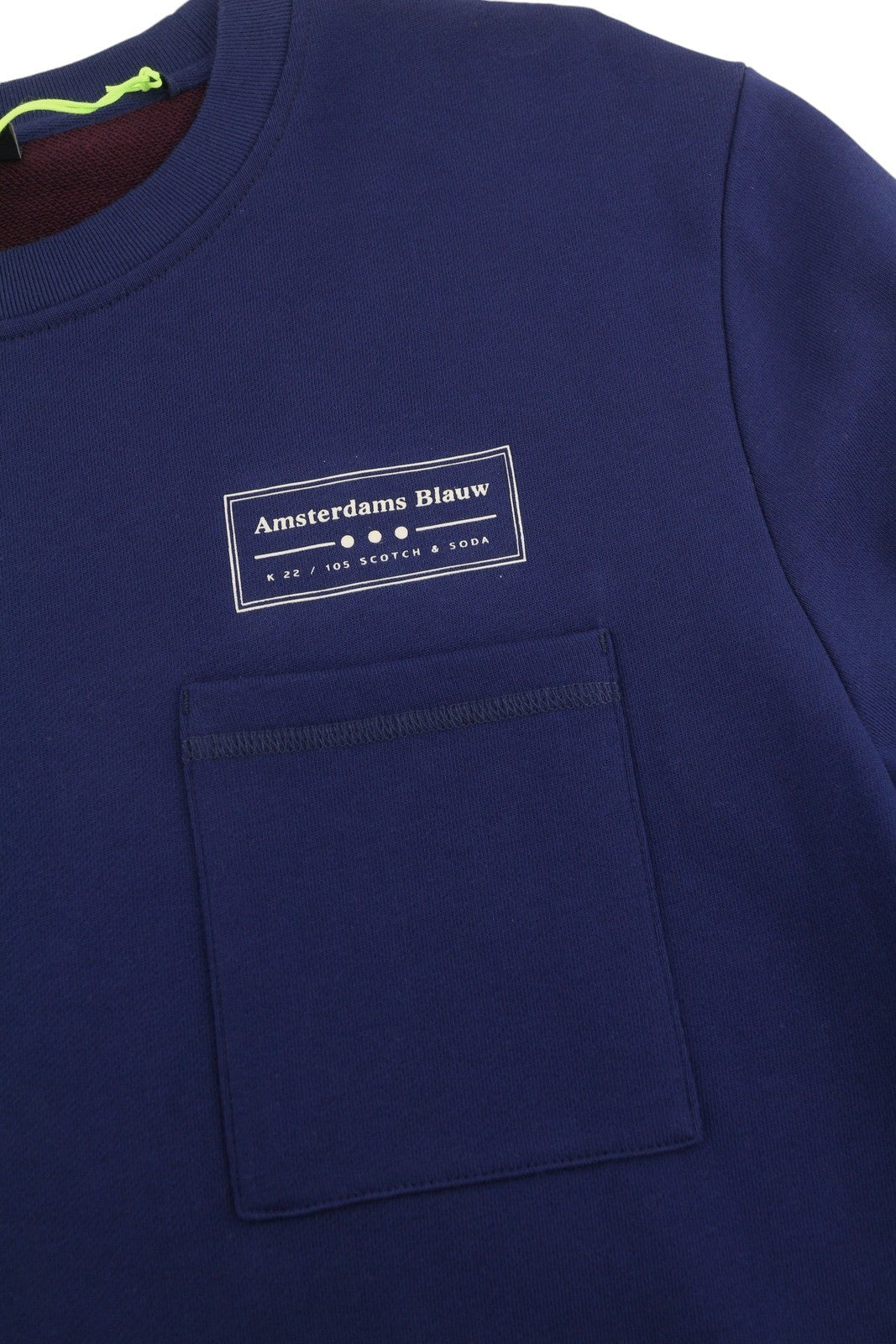 SCOTCH & SODA Men Sweatshirt L Dark Blue Crew Neck Patch Pocket Pull On