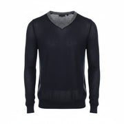 RICHMOND  Men Sweatshirt 50 Navy Pure Cotton Long Sleeved V-neck Pull On