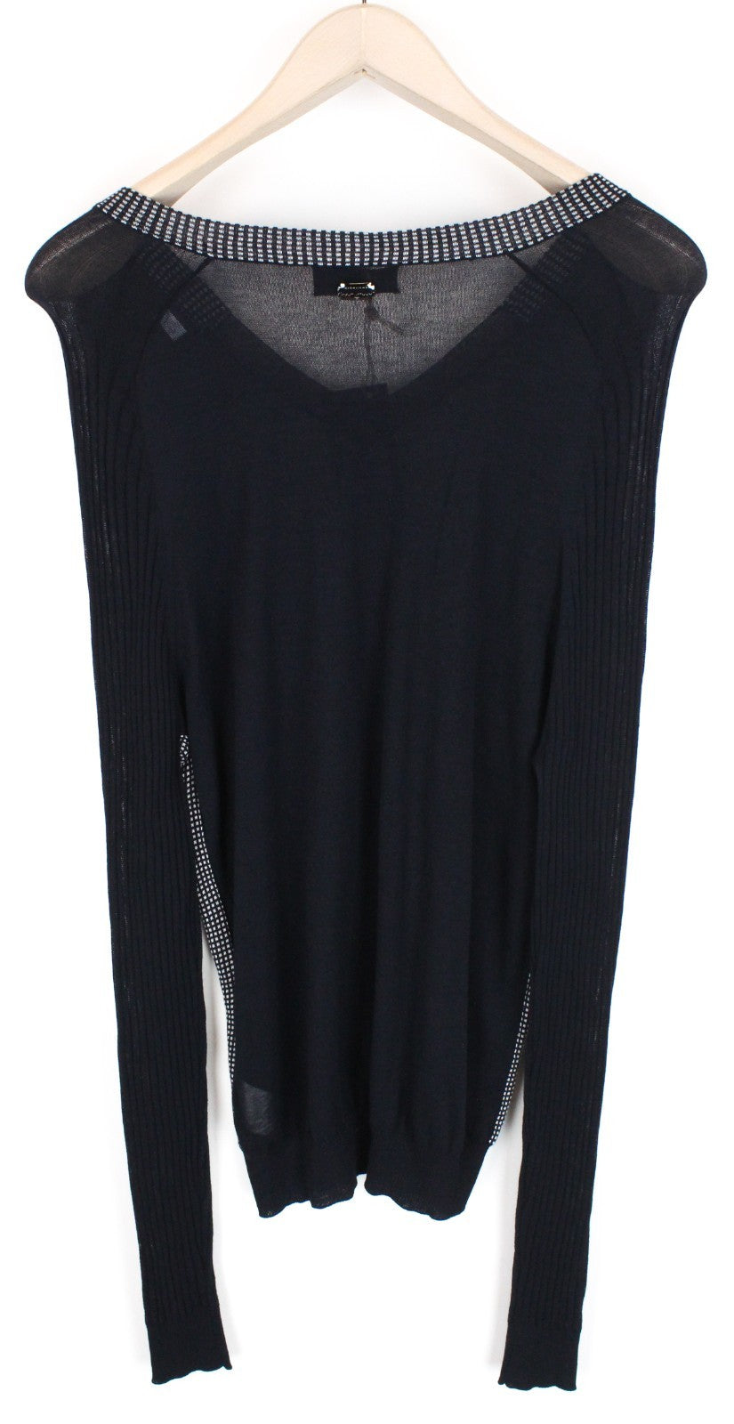 RICHMOND  Men Sweatshirt 50 Navy Pure Cotton Long Sleeved V-neck Pull On