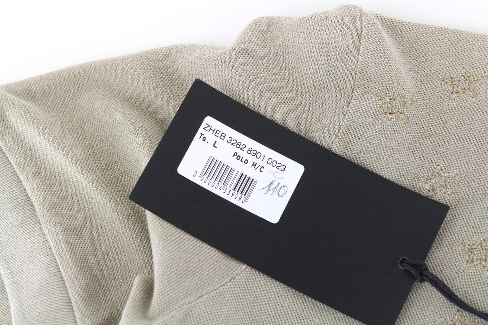 RICHMOND  Men T-Shirt L Light Brown Pure Cotton Short Sleeved Pocketed Polo