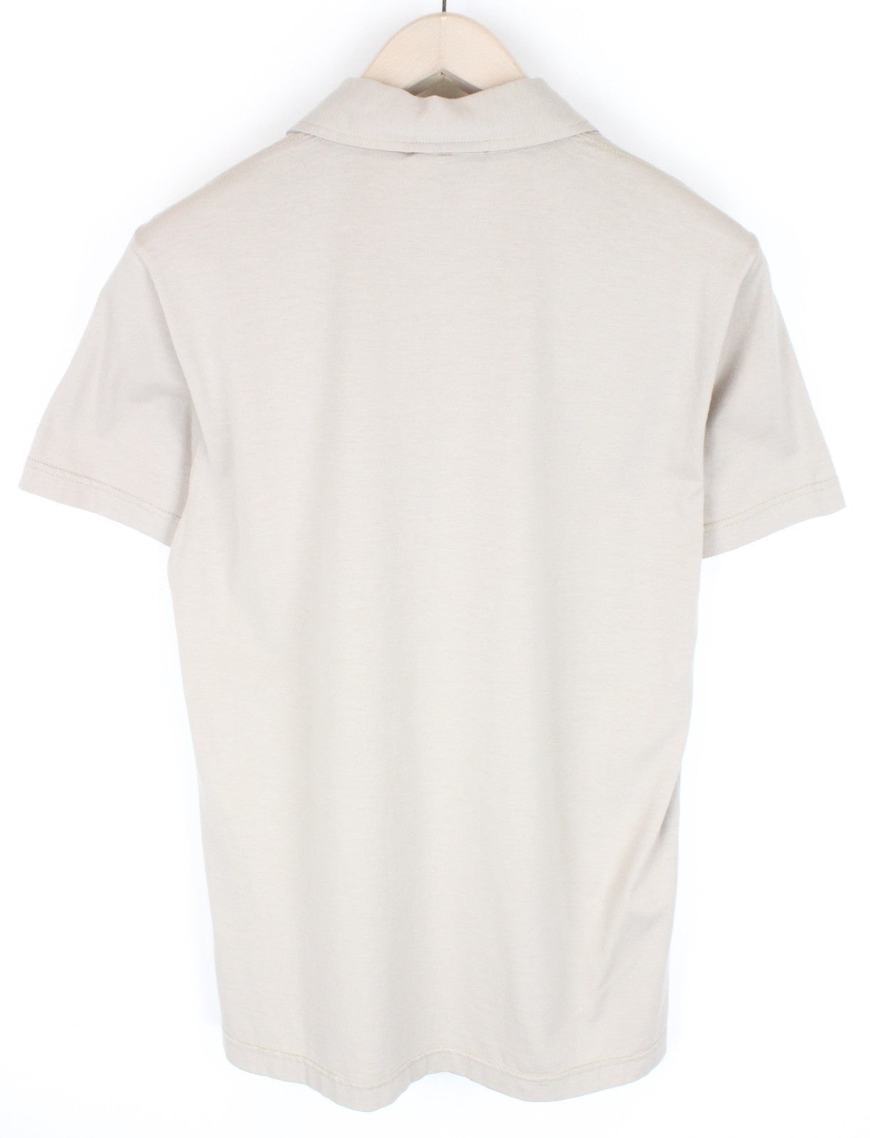 RICHMOND  Men T-Shirt L Beige Pure Cotton Short Sleeved Logo Collared Polo
