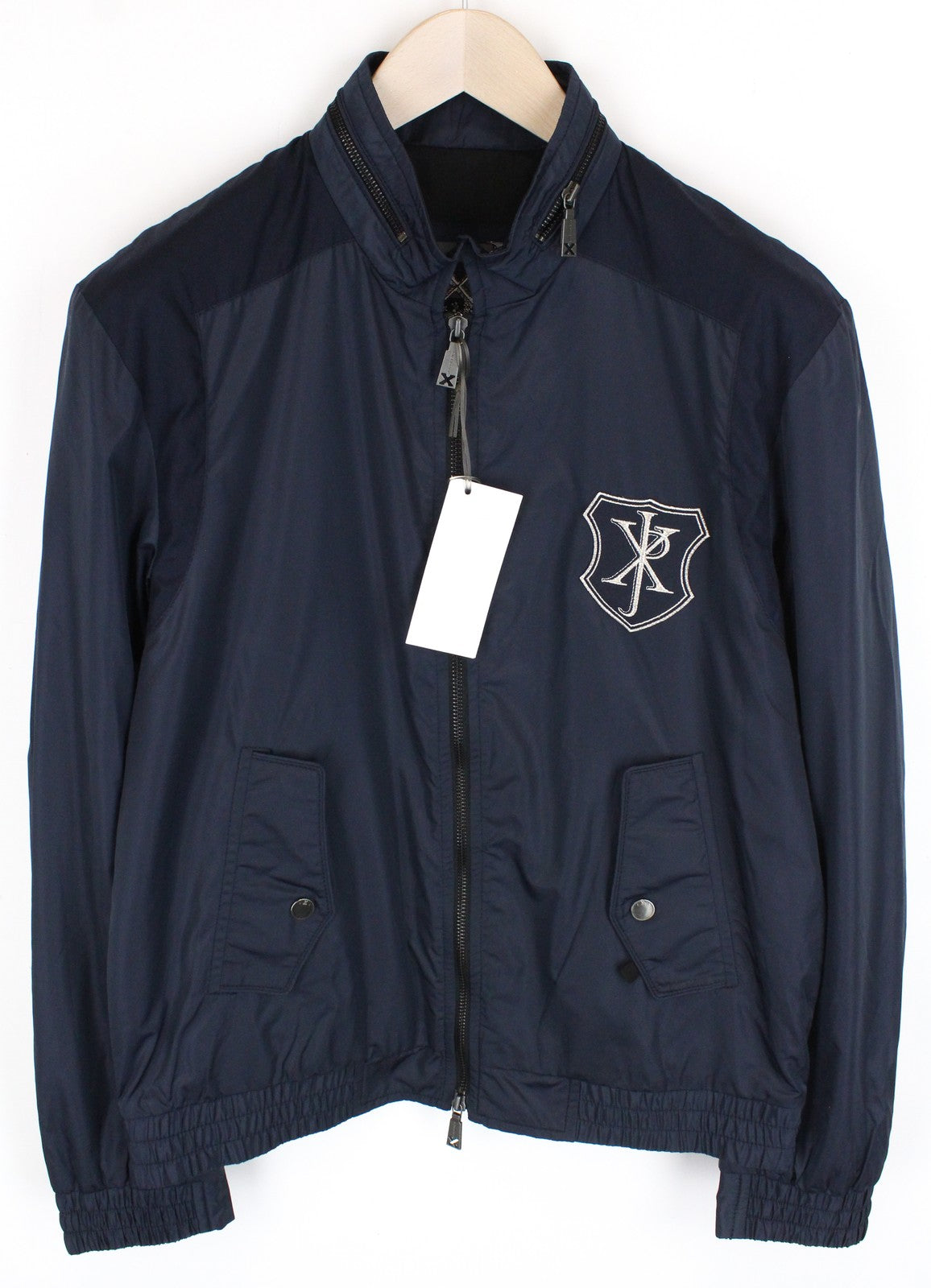 RICHMOND  Men Jacket 48 Navy Lightweight Long Sleeved Logo Zipped Casual