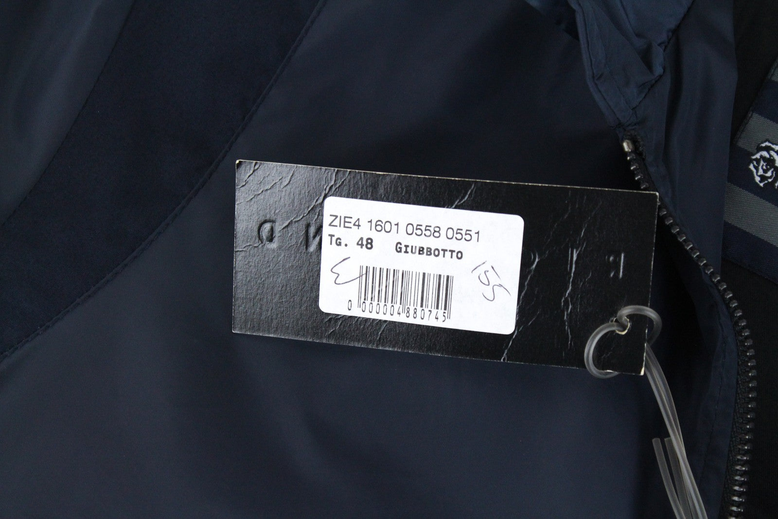 RICHMOND  Men Jacket 48 Navy Lightweight Long Sleeved Logo Zipped Casual