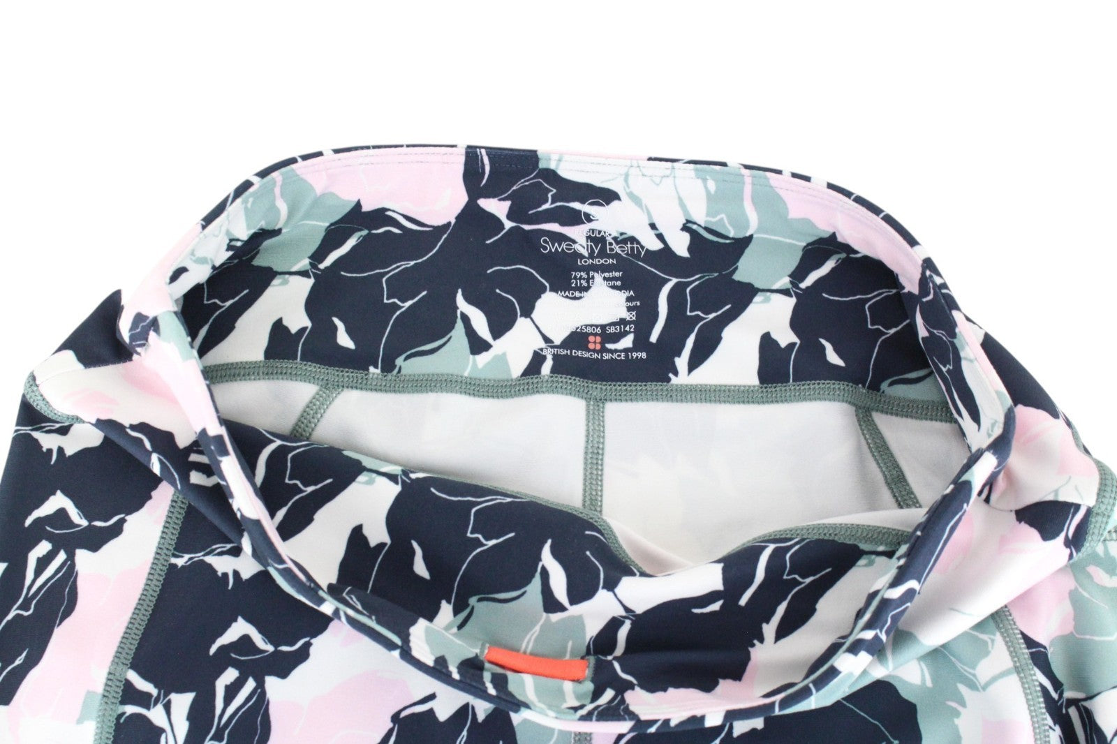 SWEATY BETTY Women Sport Leggings S Blue Patterned Activewear Pull On Gym