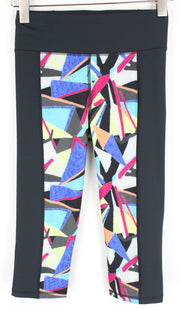 SWEATY BETTY Women Sport Leggings XS Grey Geometric Print Activewear Pull On