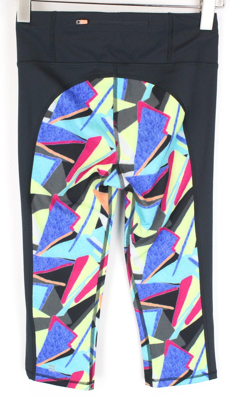 SWEATY BETTY Women Sport Leggings XS Grey Geometric Print Activewear Pull On