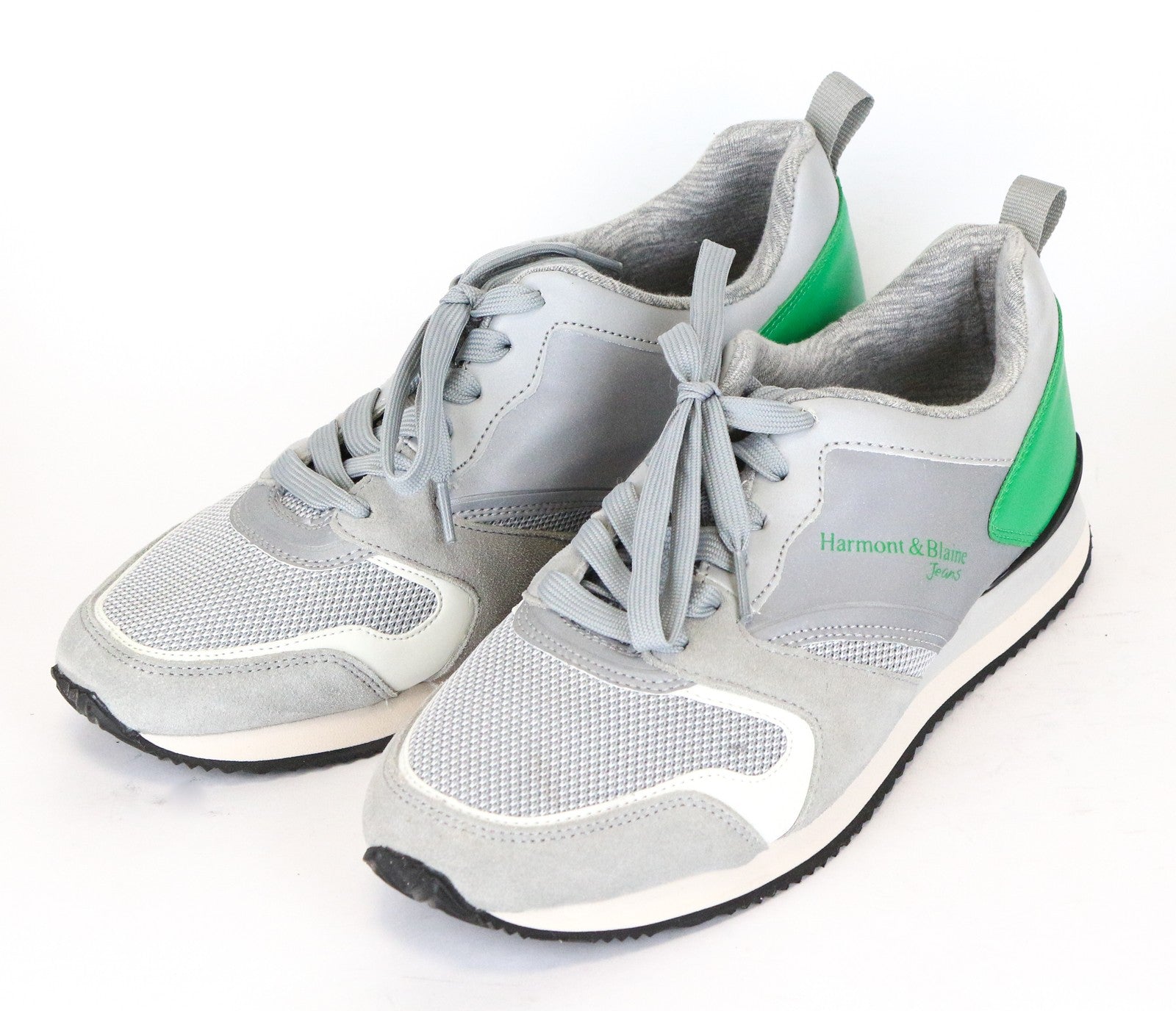 HARMONT & BLAINE Men Trainers EU42 Grey Green Reflective Low Unisex Sneakers