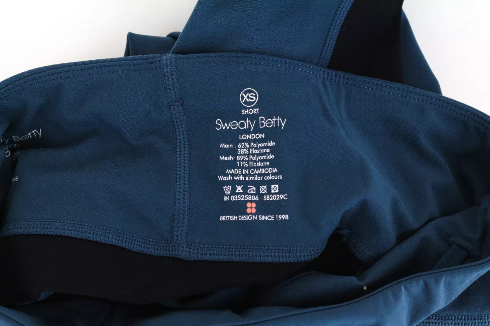 SWEATY BETTY Women Sport Leggings XS Blue Stretch Cropped Activewear Gym