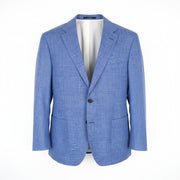 SUITSUPPLY Havana Men Blazer UK50S Blue Wool Silk Linen Classic Single-Breasted