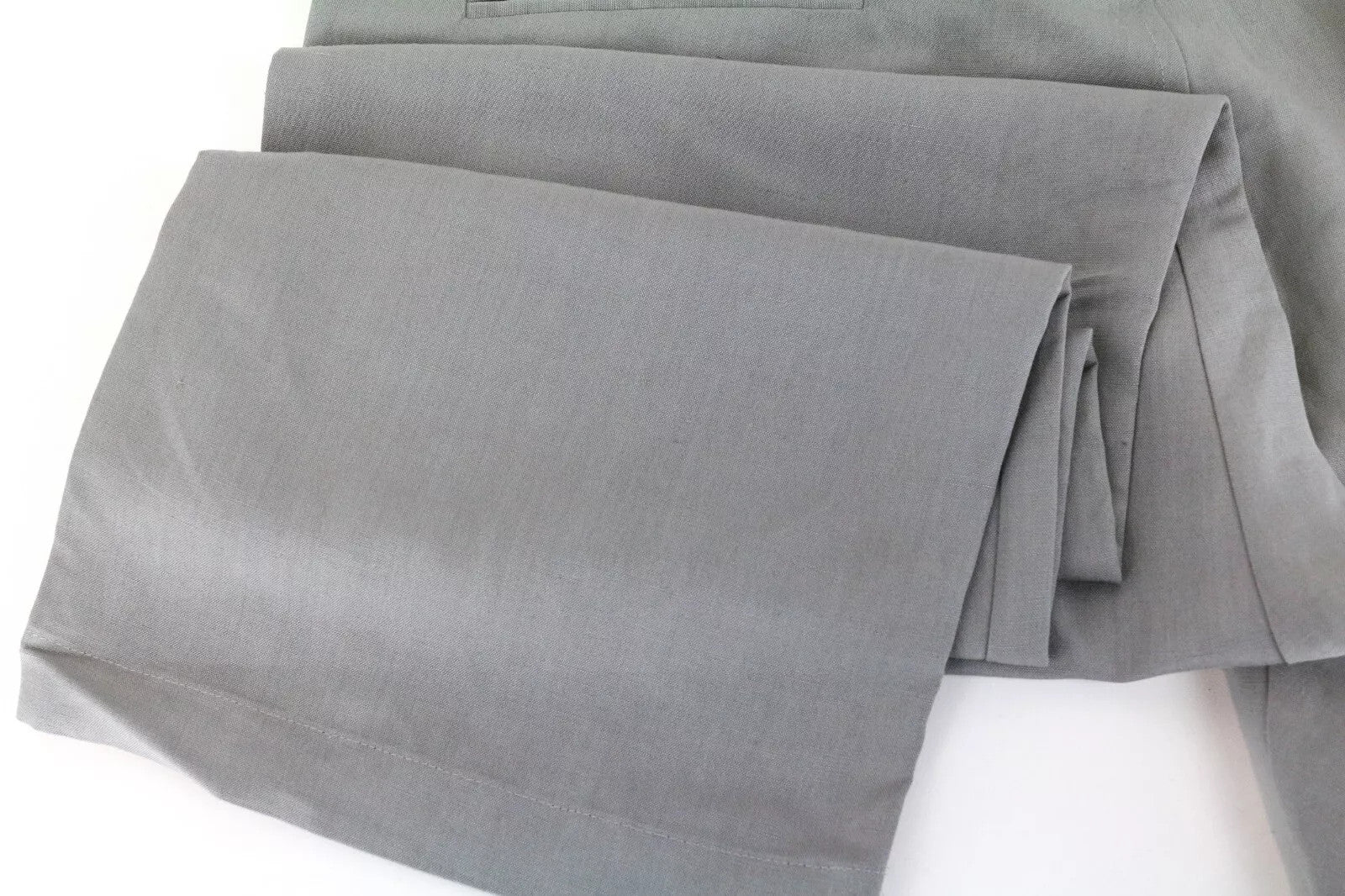 RICHMOND  Men Trousers 54 Flat Front Grey Linen Blend Belted Casual